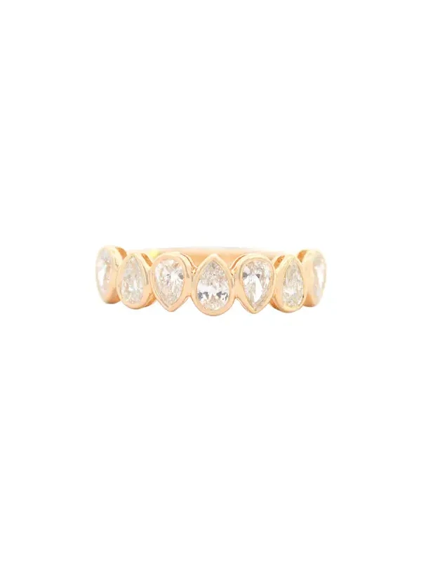 1.82ct Diamond 14K Gold Pear Half Eternity Ring