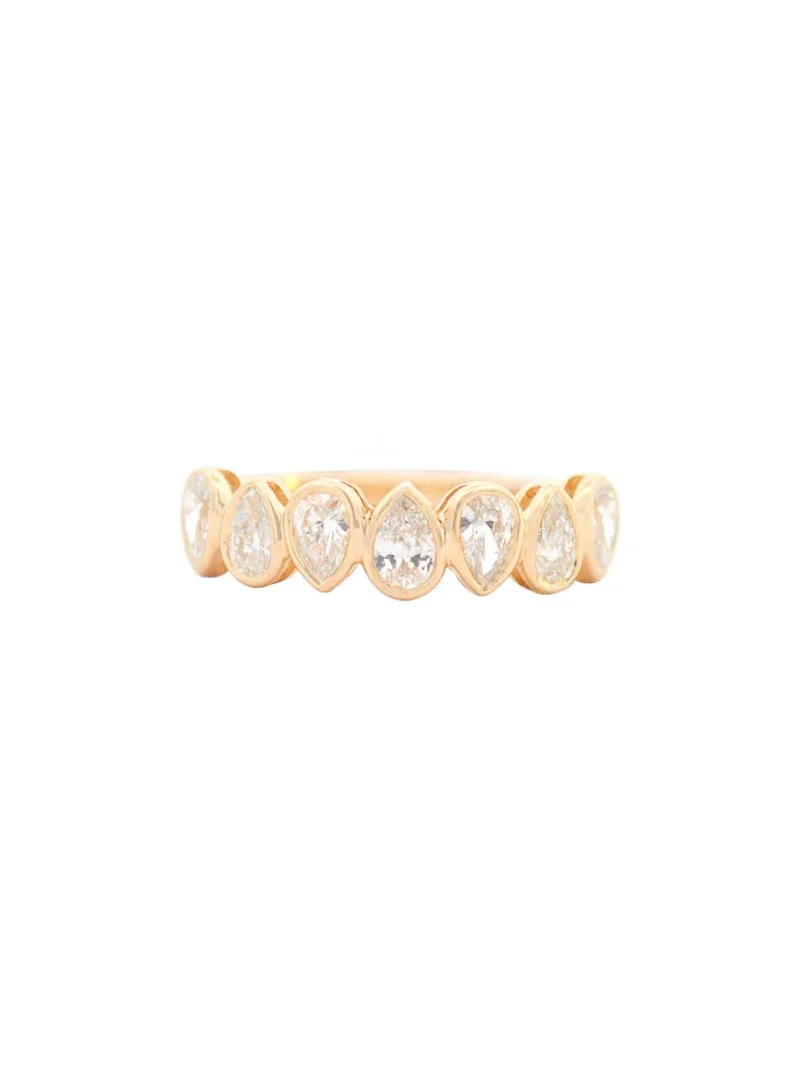 1.82ct Diamond 14K Gold Pear Half Eternity Ring