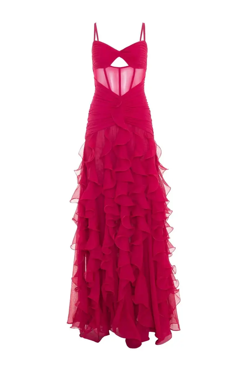 PatBo SILK PLISSE MAXI DRESS | Thumbnail 4