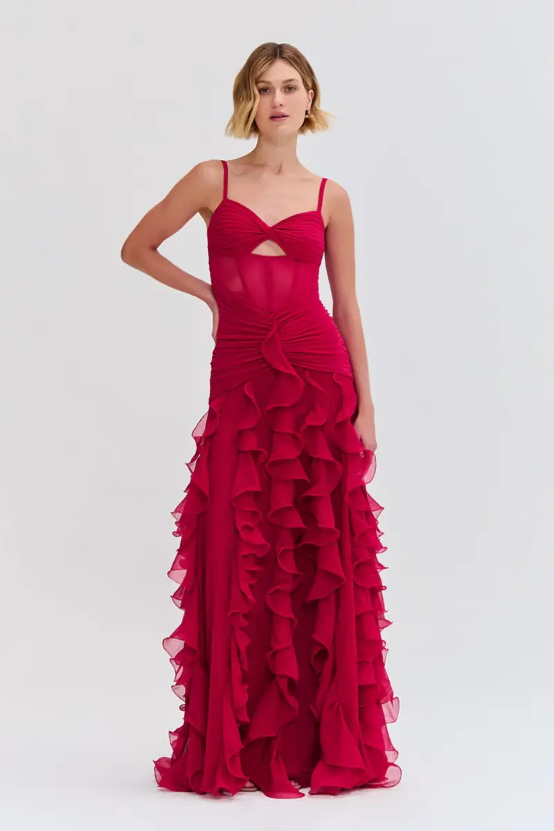 PatBo SILK PLISSE MAXI DRESS | Thumbnail 5