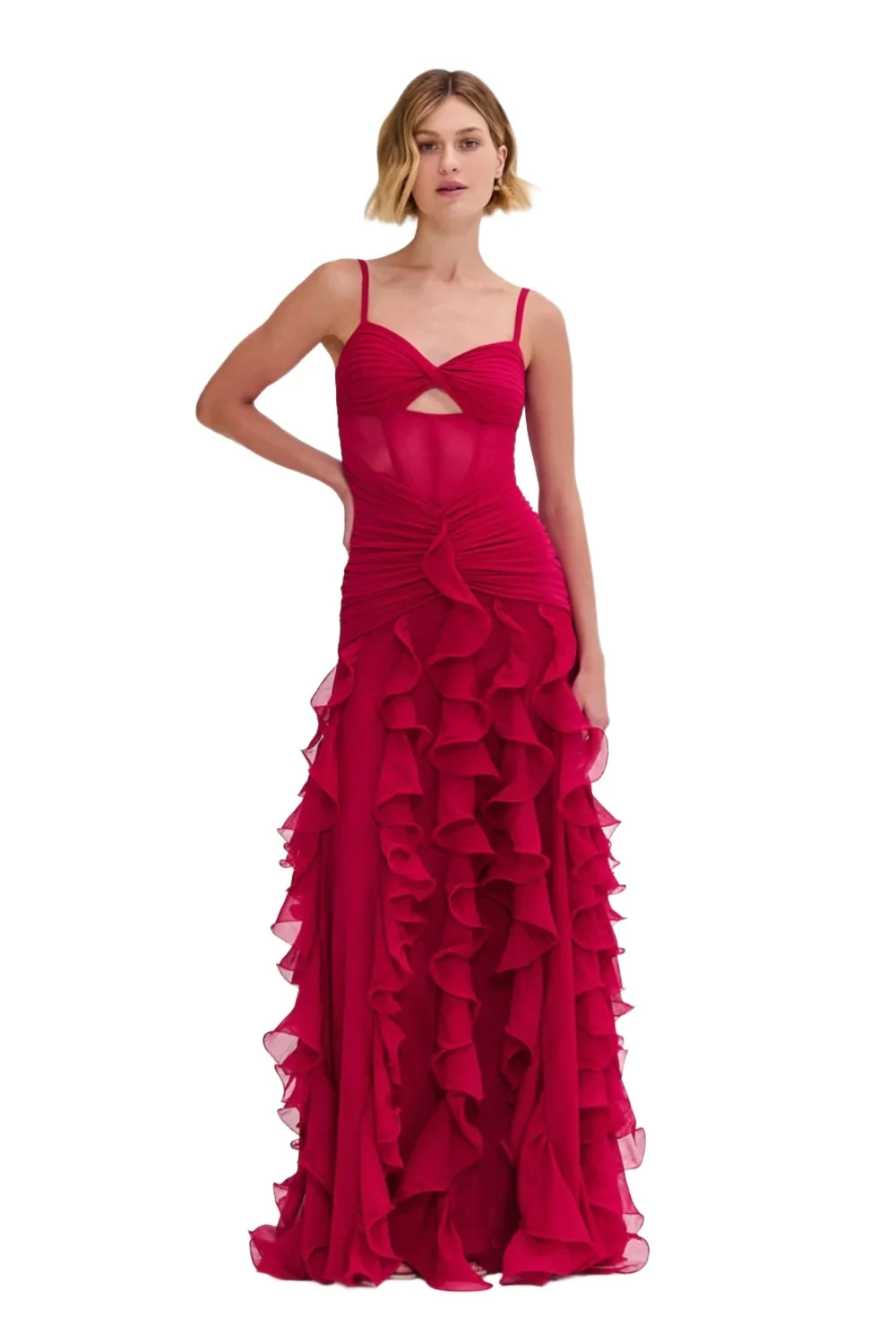 PatBo SILK PLISSE MAXI DRESS