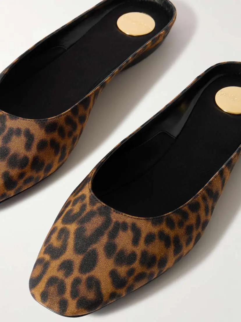 Saint Laurent Lido Leopard-print Grosgrain Slippers | Thumbnail 4 Saint Laurent Lido Leopard-print Grosgrain Slippers | Thumbnail 4