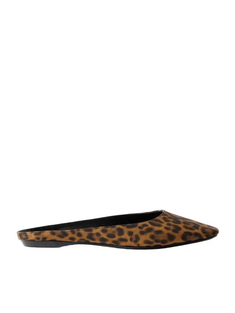 Lido Leopard-print Grosgrain Slippers