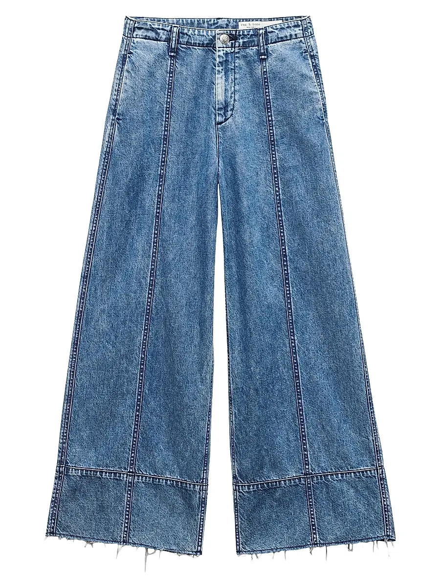rag & bone Women's Featherweight Arianna Crop Palazzo Jeans