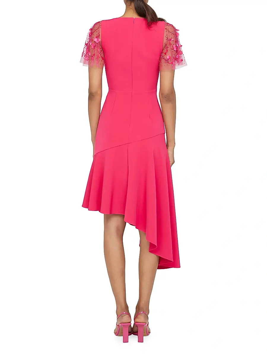 THEIA Women's Jazlyn Embroidered Flutter-Sleeve Cocktail Dress | Thumbnail 3 THEIA Women's Jazlyn Embroidered Flutter-Sleeve Cocktail Dress | Thumbnail 3