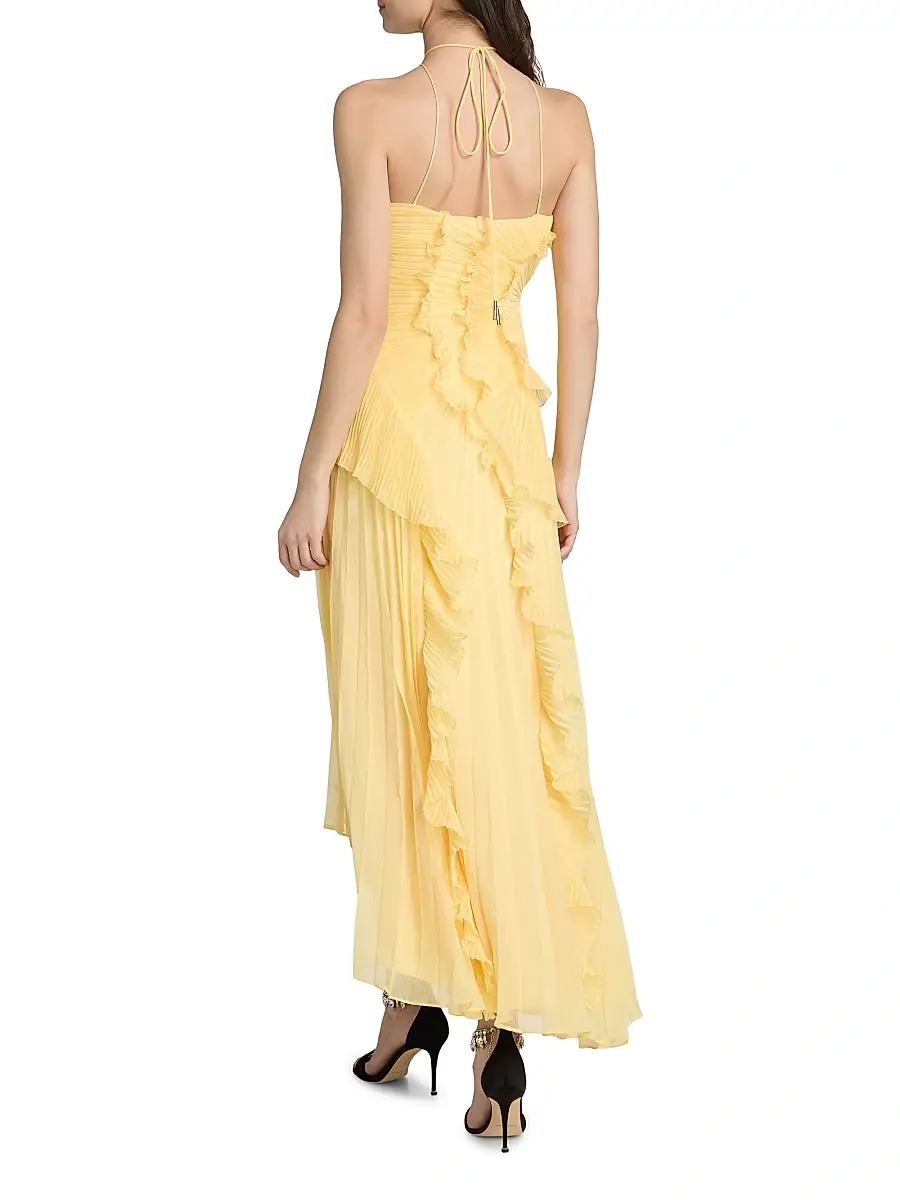 Amur Women's Lorelie Ruffle Halterneck Gown | Thumbnail 5