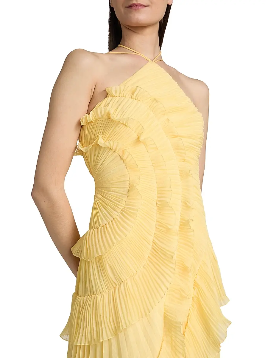 Amur Women's Lorelie Ruffle Halterneck Gown | Thumbnail 6