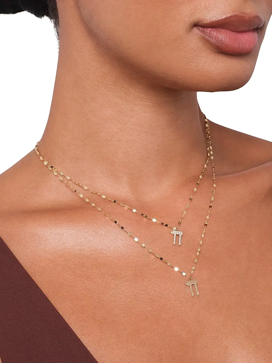 Lana Women's 14K Yellow Gold & 0.17 TCW Diamond Chai Charm Necklace - Yellow Gold | Thumbnail 2 Lana Women's 14K Yellow Gold & 0.17 TCW Diamond Chai Charm Necklace - Yellow Gold | Thumbnail 2