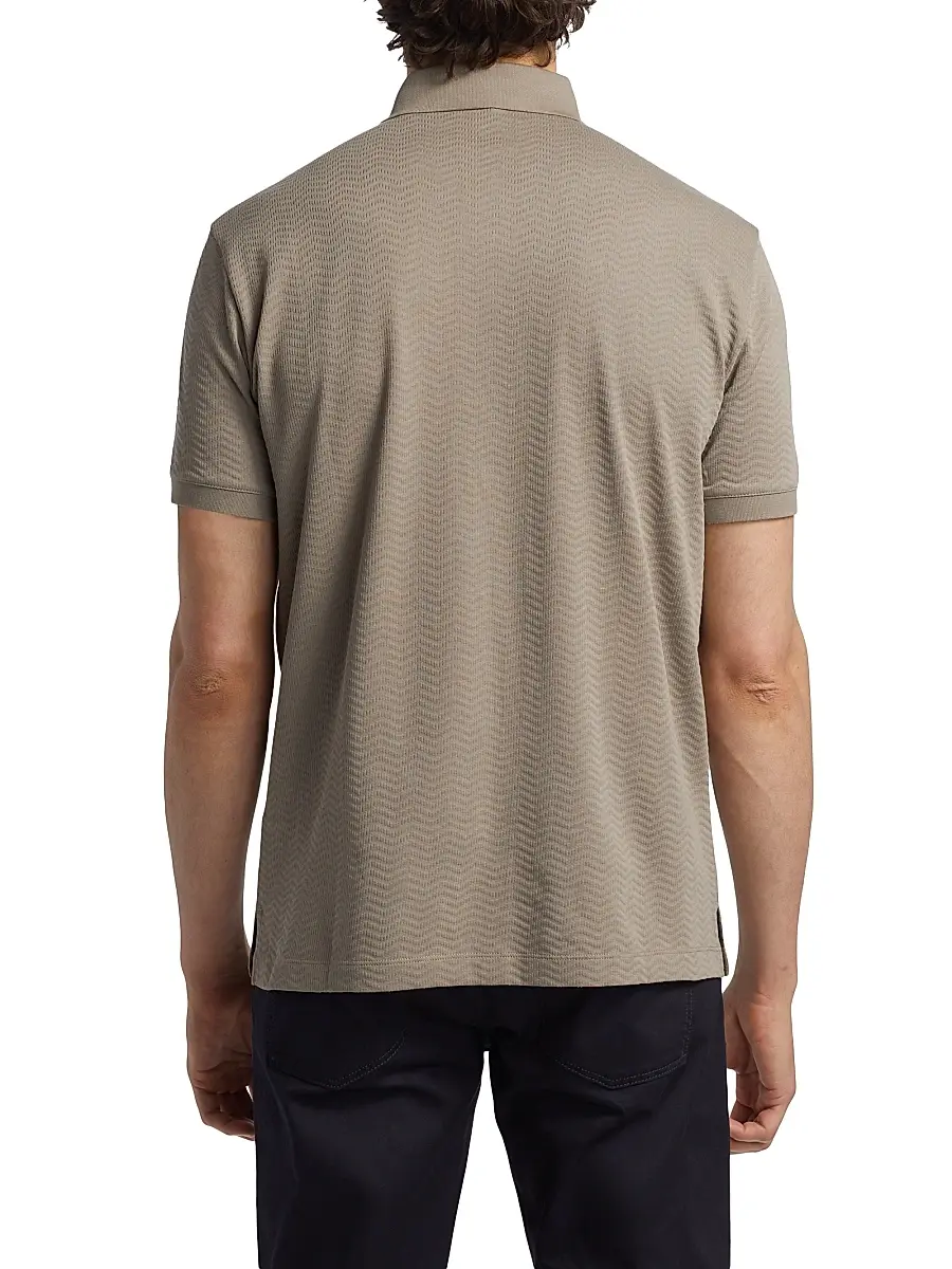 Emporio Armani Men's Chevron Cotton Jersey Polo Shirt | Thumbnail 5 Emporio Armani Men's Chevron Cotton Jersey Polo Shirt | Thumbnail 5