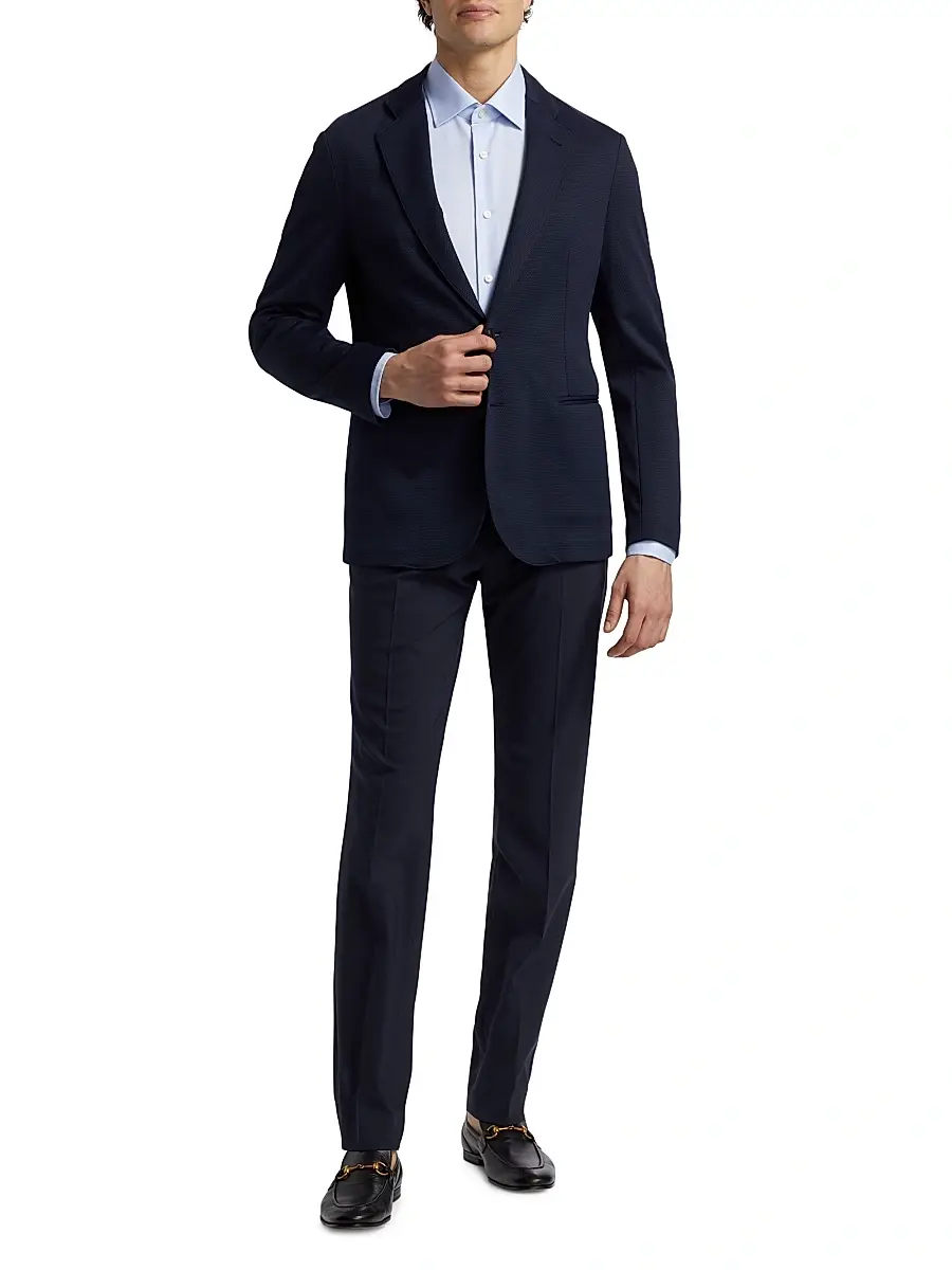 Emporio Armani Men's Rice Stitch Sport Jacket | Thumbnail 2 Emporio Armani Men's Rice Stitch Sport Jacket | Thumbnail 2