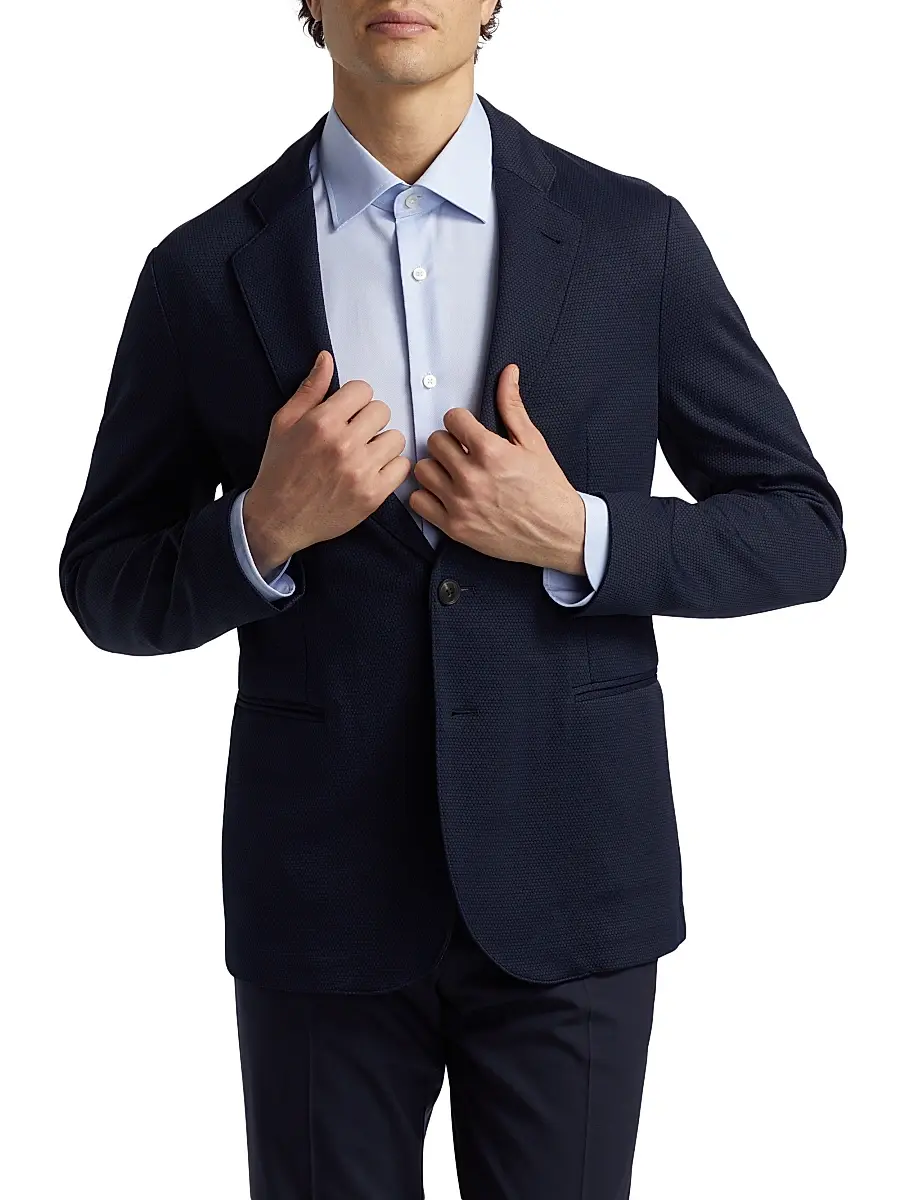 Emporio Armani Men's Rice Stitch Sport Jacket | Thumbnail 3 Emporio Armani Men's Rice Stitch Sport Jacket | Thumbnail 3