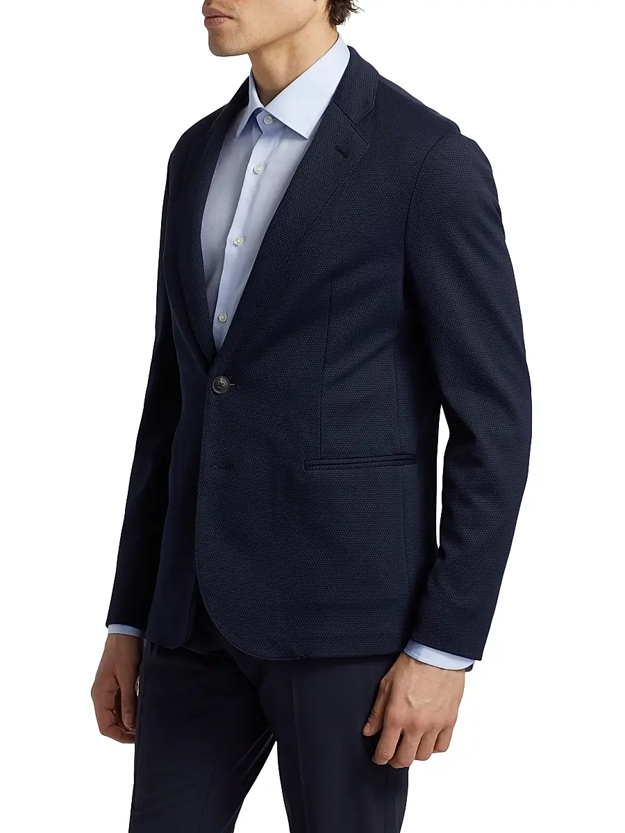 Emporio Armani Men's Rice Stitch Sport Jacket | Thumbnail 4 Emporio Armani Men's Rice Stitch Sport Jacket | Thumbnail 4