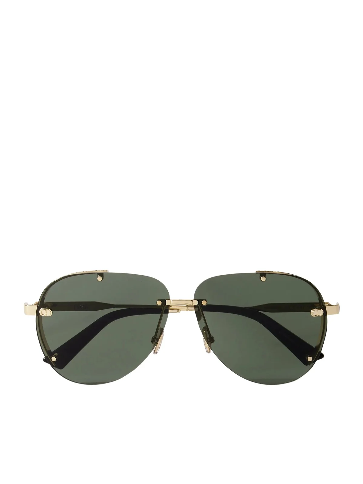 DIOR Eyewear NeoDior A1U Semi-Rimless Aviator-Style Gold-Tone Metal Sunglasses - Men