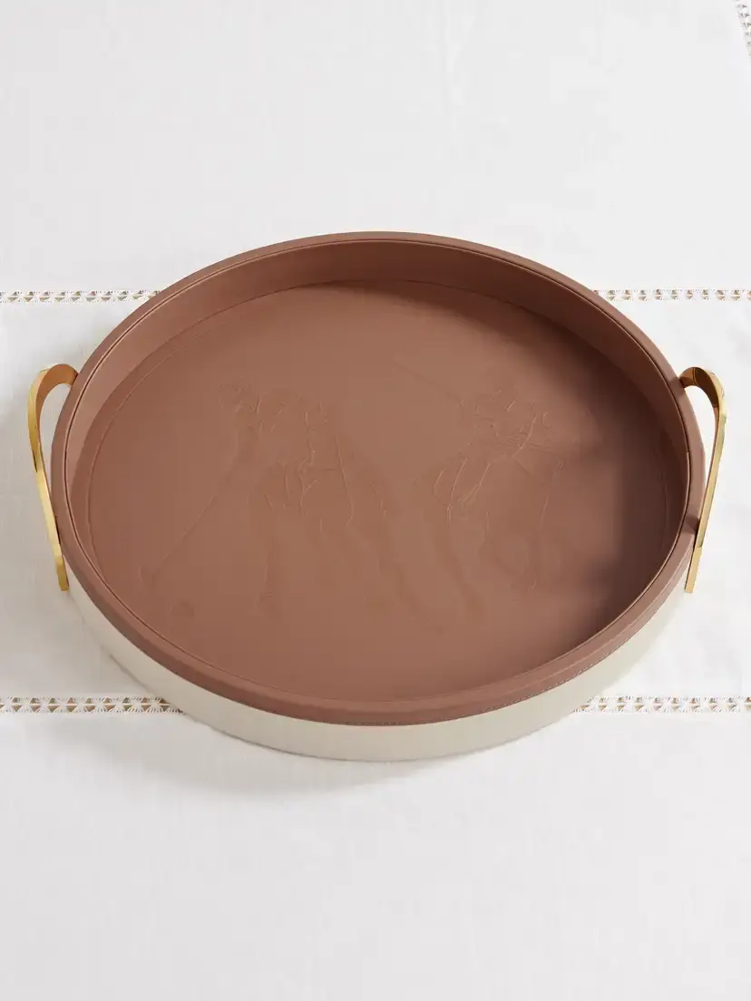 Ralph Lauren Home Garrett Canvas, Leather And Gold-tone Tray - Brown | Thumbnail 4 Ralph Lauren Home Garrett Canvas, Leather And Gold-tone Tray - Brown | Thumbnail 4