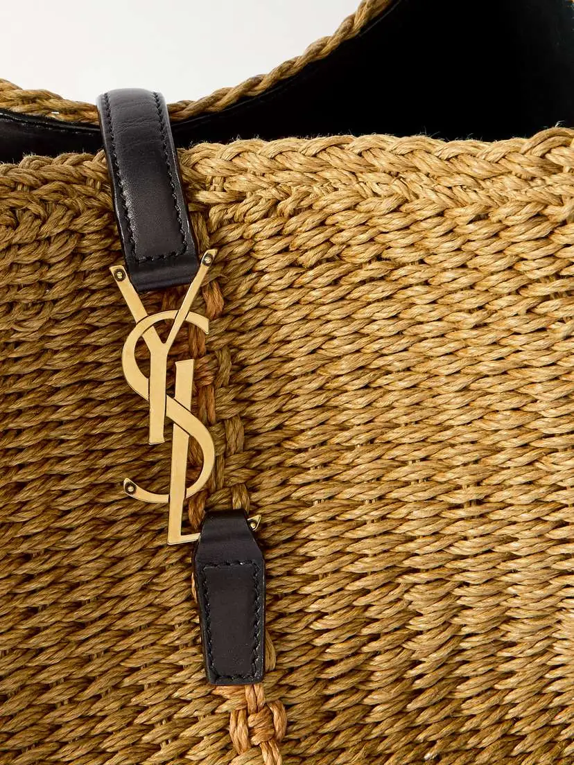 Saint Laurent Le 37 Bucket Leather-trimmed Raffia Shoulder Bag | Thumbnail 4 Saint Laurent Le 37 Bucket Leather-trimmed Raffia Shoulder Bag | Thumbnail 4
