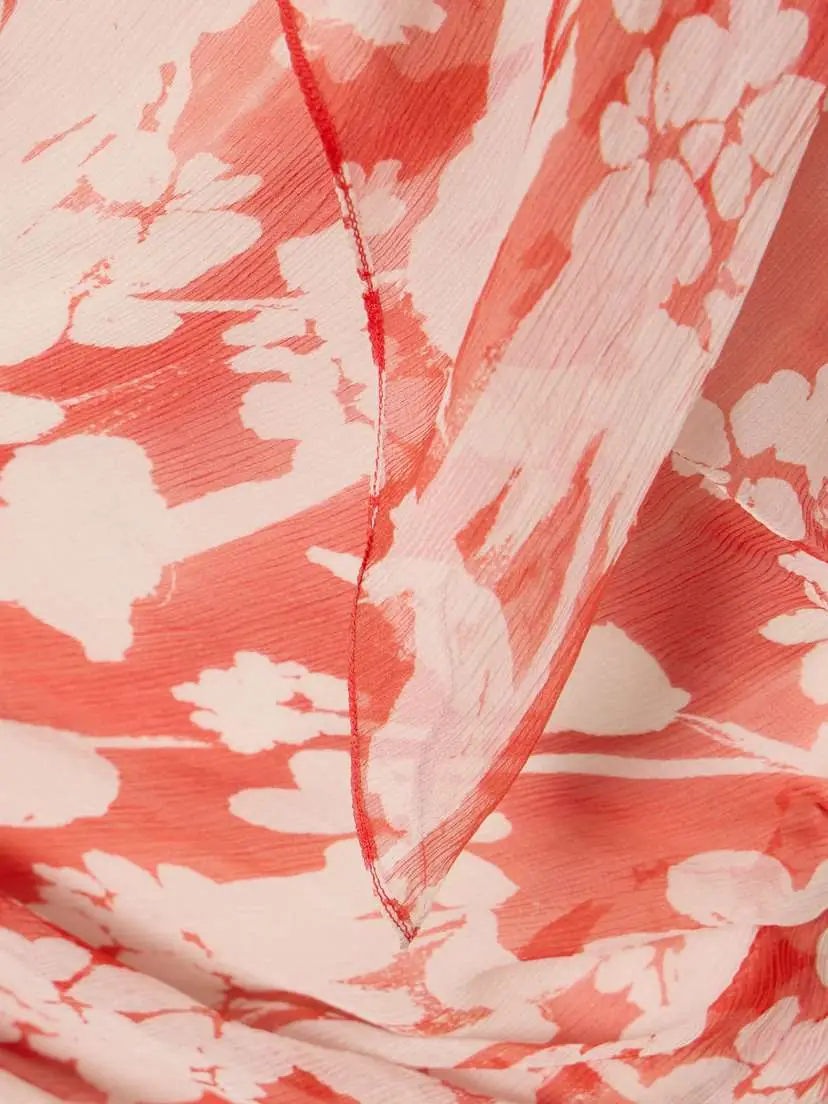 Victoria Beckham One-shoulder Draped Floral-print Silk-georgette Top | Thumbnail 4