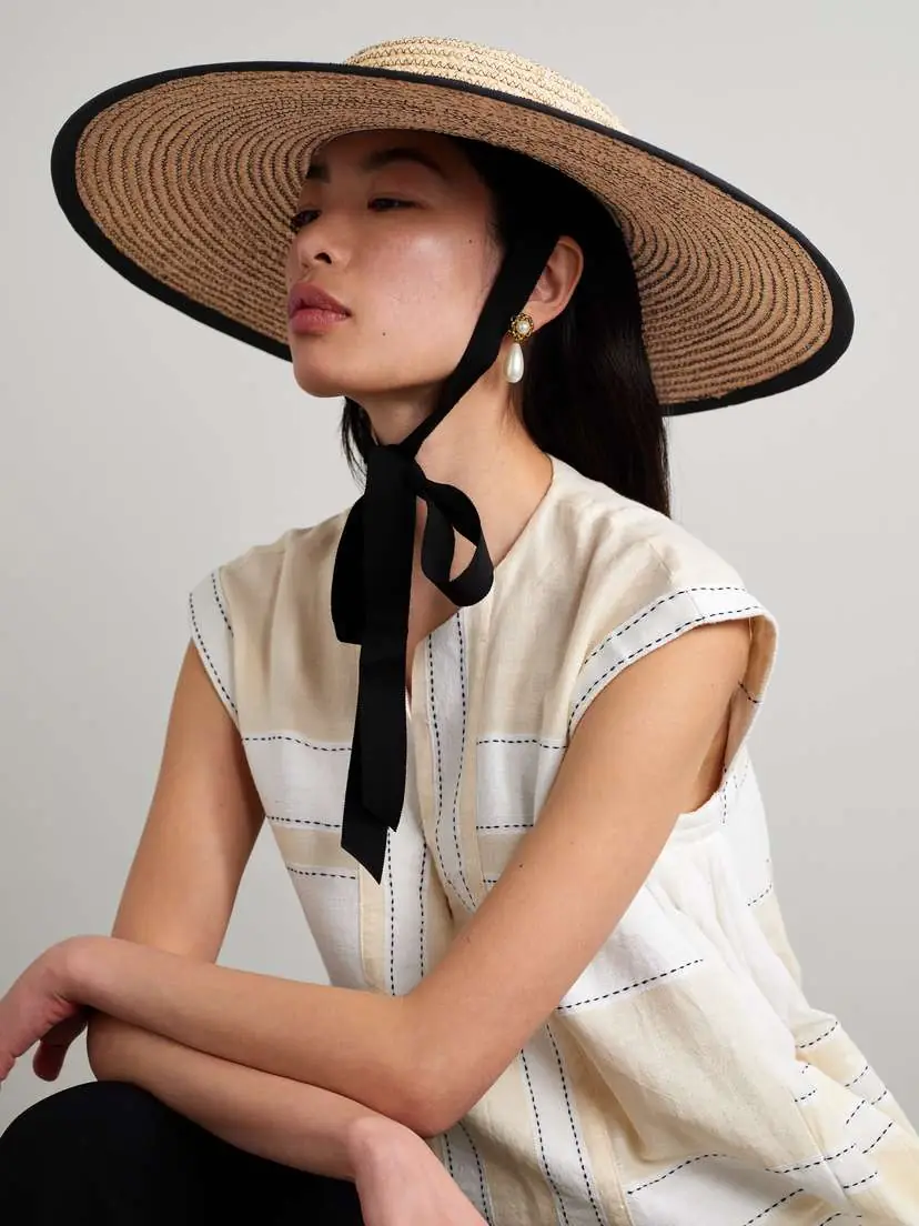 Gigi Burris Claiborne Grosgrain-trimmed Straw Sunhat | Thumbnail 2 Gigi Burris Claiborne Grosgrain-trimmed Straw Sunhat | Thumbnail 2