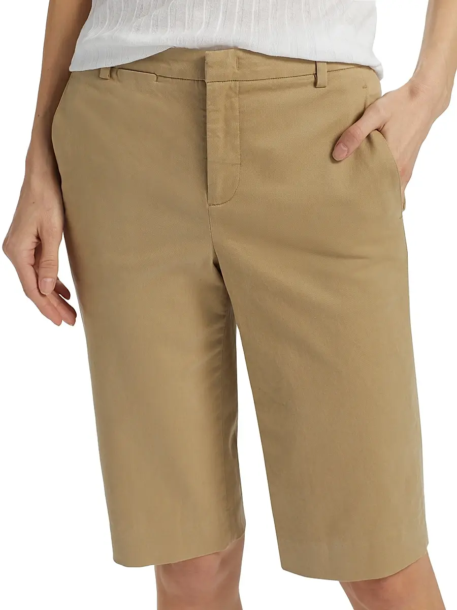 Vince Women's Stretch-Cotton Mid-Rise Bermuda Shorts | Thumbnail 6 Vince Women's Stretch-Cotton Mid-Rise Bermuda Shorts | Thumbnail 6