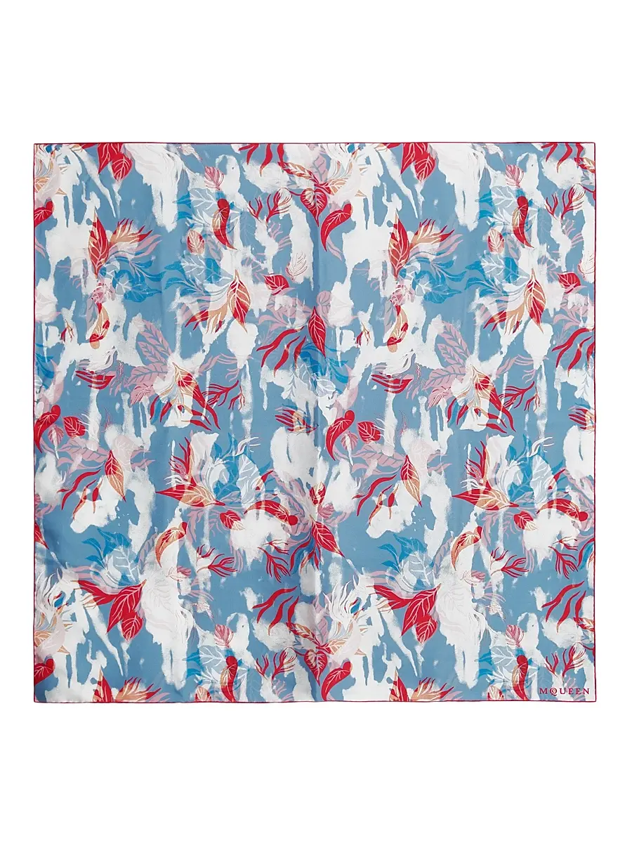 Alexander McQueen Women's Hawaiian Floral Silk Scarf | Thumbnail 2 Alexander McQueen Women's Hawaiian Floral Silk Scarf | Thumbnail 2