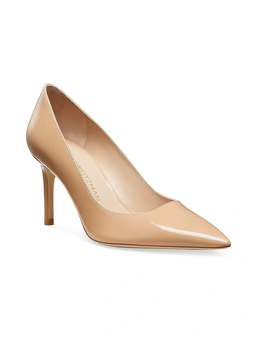 Stuart Weitzman Women's Stuart Power 75MM Patent Leather Pumps | Thumbnail 2 Stuart Weitzman Women's Stuart Power 75MM Patent Leather Pumps | Thumbnail 2