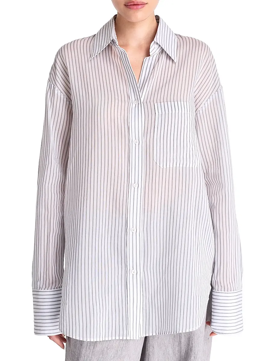 TWP Women's Big Joe Stripe Cotton-Silk Shirt | Thumbnail 3 TWP Women's Big Joe Stripe Cotton-Silk Shirt | Thumbnail 3