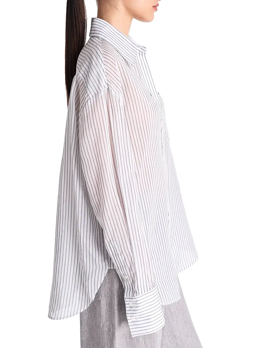 TWP Women's Big Joe Stripe Cotton-Silk Shirt | Thumbnail 4 TWP Women's Big Joe Stripe Cotton-Silk Shirt | Thumbnail 4