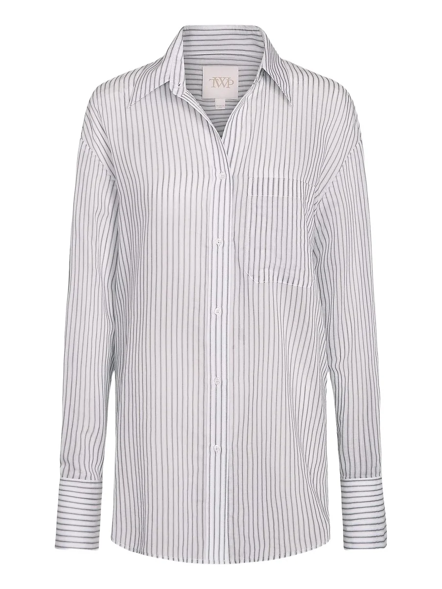 TWP Women's Big Joe Stripe Cotton-Silk Shirt