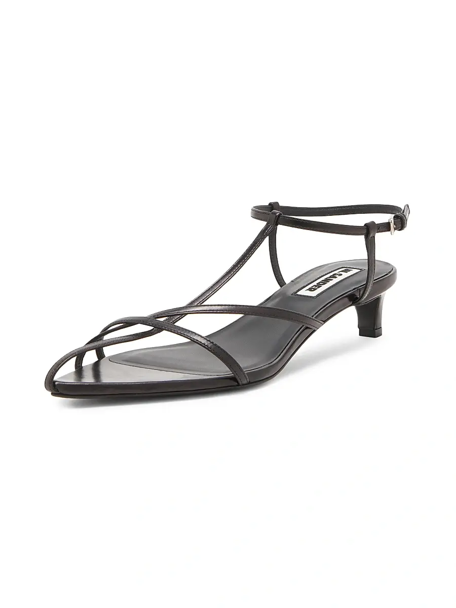 Jil Sander Women's Strappy 35MM Leather Kitten Heel Sandals | Thumbnail 2 Jil Sander Women's Strappy 35MM Leather Kitten Heel Sandals | Thumbnail 2