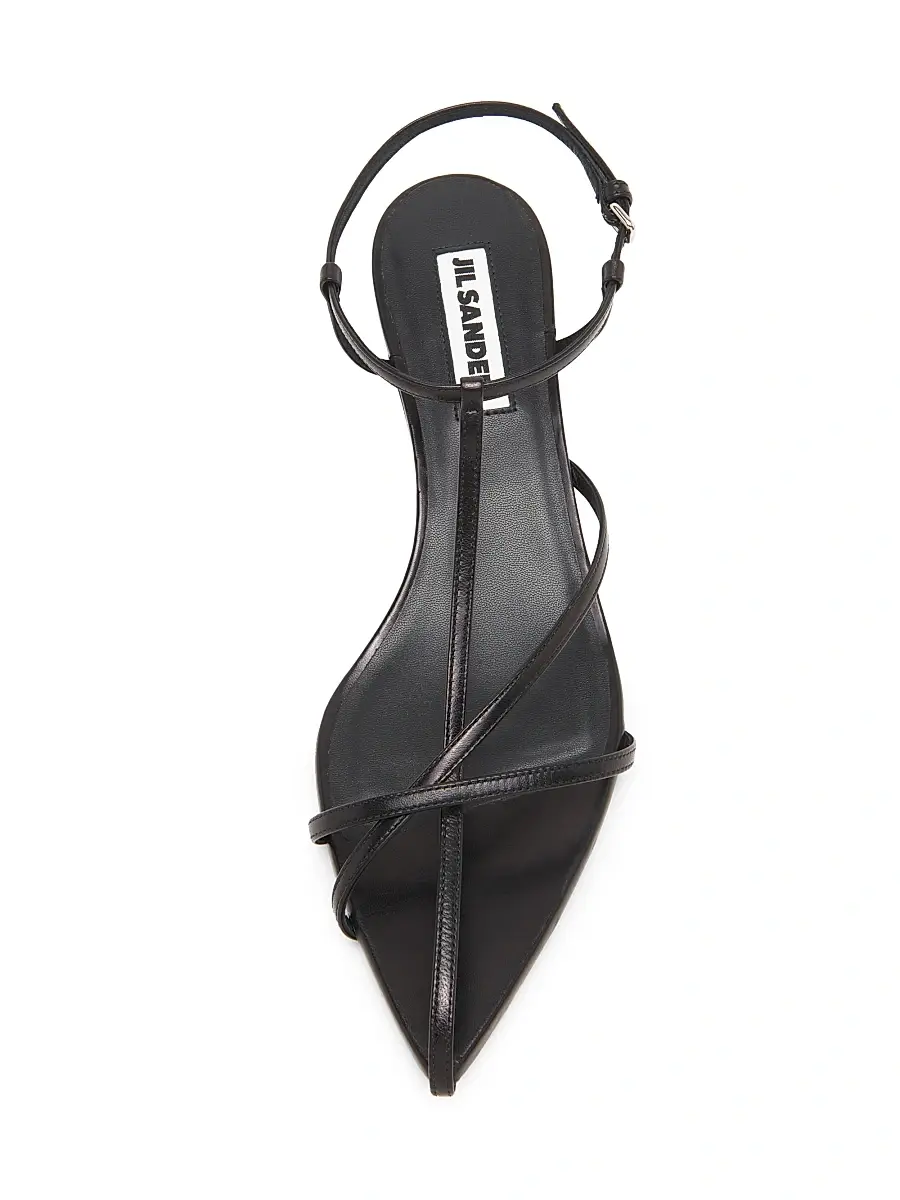 Jil Sander Women's Strappy 35MM Leather Kitten Heel Sandals | Thumbnail 4 Jil Sander Women's Strappy 35MM Leather Kitten Heel Sandals | Thumbnail 4