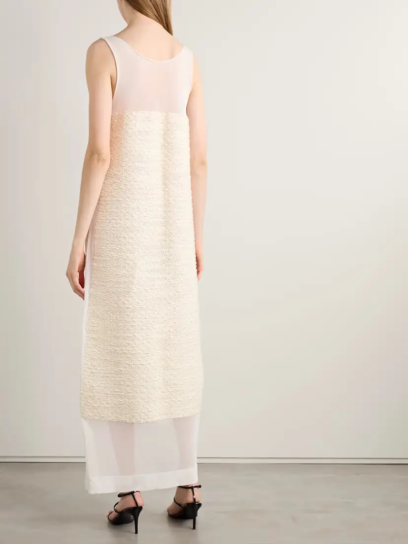 Khaite Miriele Tweed-paneled Knitted Maxi Dress | Thumbnail 3