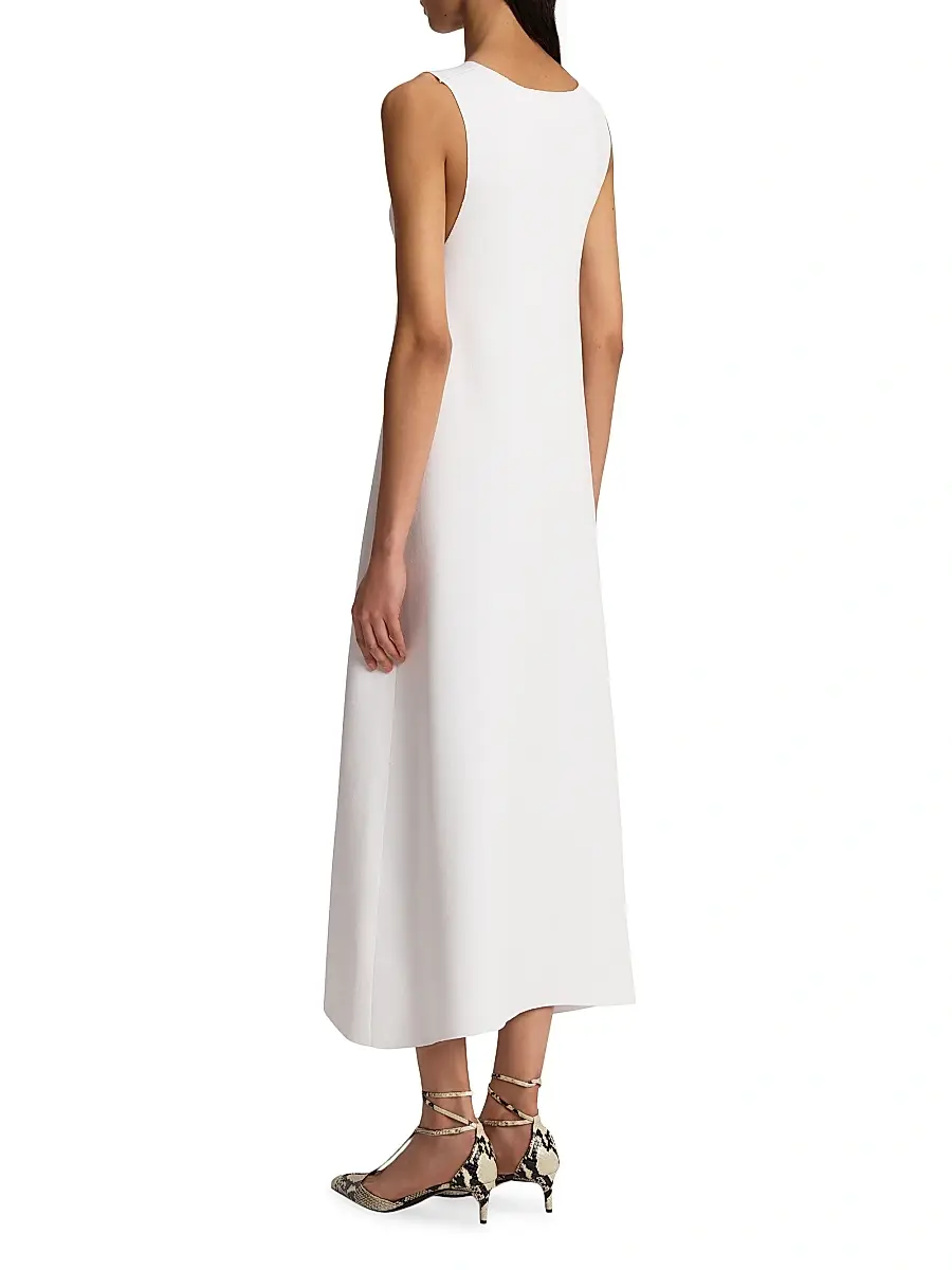 Khaite Women's Keran V-Neck Midi-Dress - Glaze | Thumbnail 3 Khaite Women's Keran V-Neck Midi-Dress - Glaze | Thumbnail 3