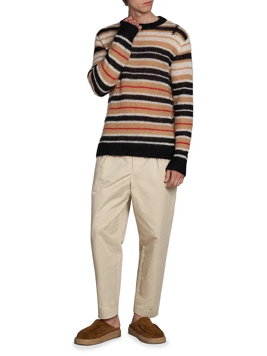Marni Men's Lightweight Striped Mohair-Blend Sweater | Thumbnail 2 Marni Men's Lightweight Striped Mohair-Blend Sweater | Thumbnail 2