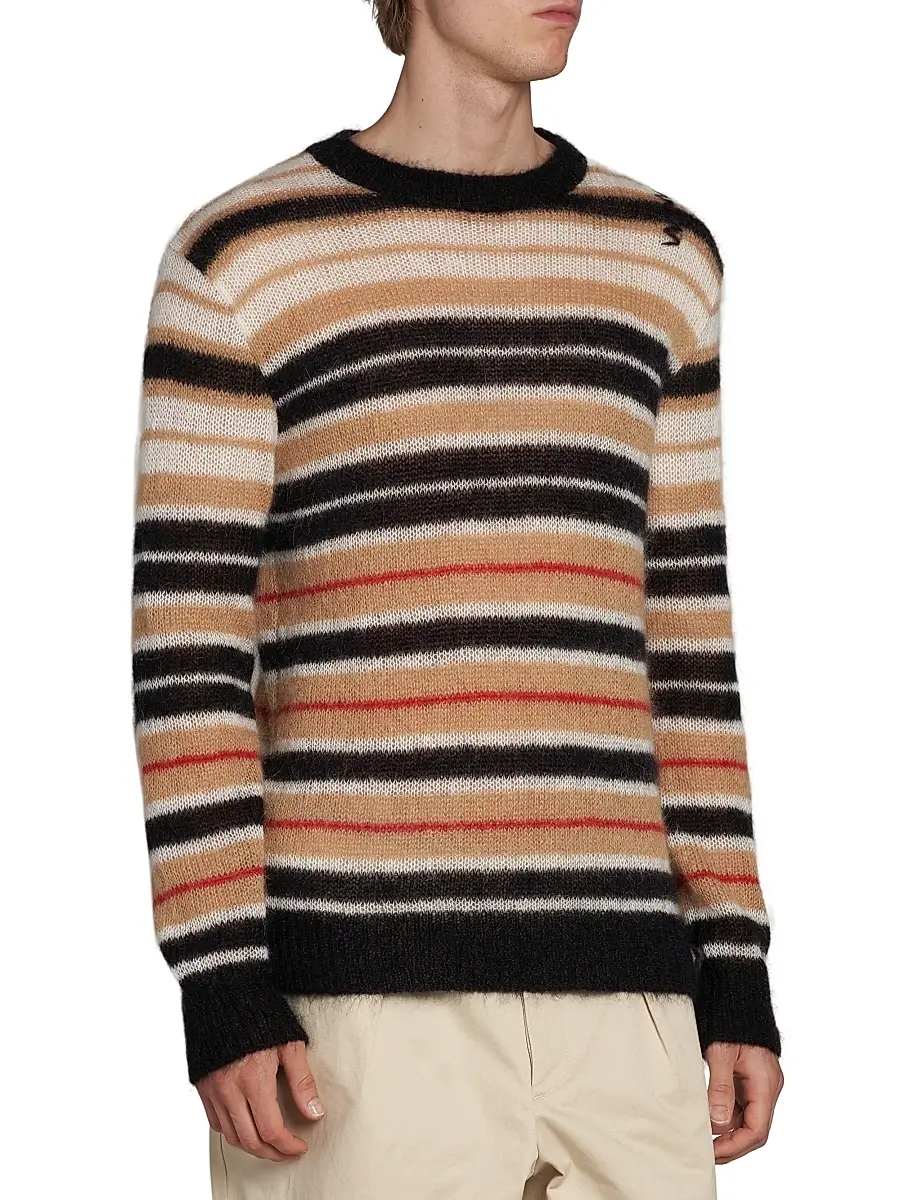 Marni Men's Lightweight Striped Mohair-Blend Sweater | Thumbnail 4 Marni Men's Lightweight Striped Mohair-Blend Sweater | Thumbnail 4