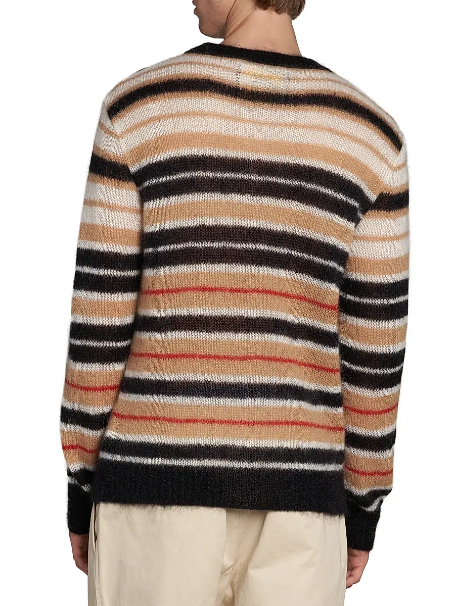 Marni Men's Lightweight Striped Mohair-Blend Sweater | Thumbnail 5 Marni Men's Lightweight Striped Mohair-Blend Sweater | Thumbnail 5