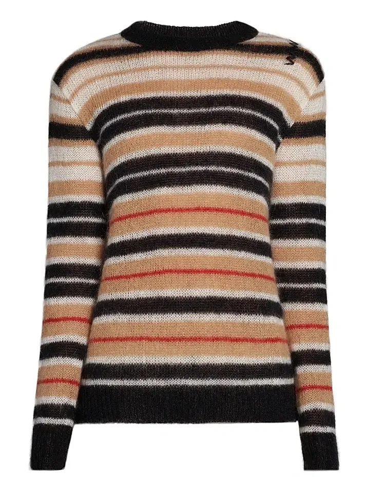 Men's Lightweight Striped Mohair-Blend Sweater