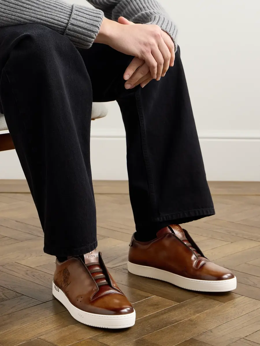 Berluti Playtime Scritto Venezia Leather Sneakers - Men | Thumbnail 2 Berluti Playtime Scritto Venezia Leather Sneakers - Men | Thumbnail 2