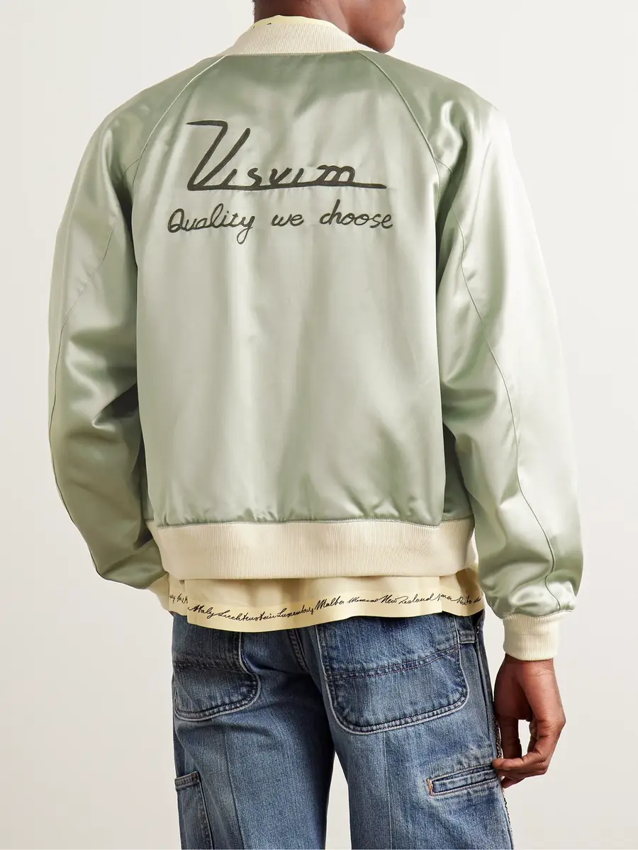 Visvim Reversible Embroidered Silk-Satin and Cotton Bomber Jacket - Men | Thumbnail 3
