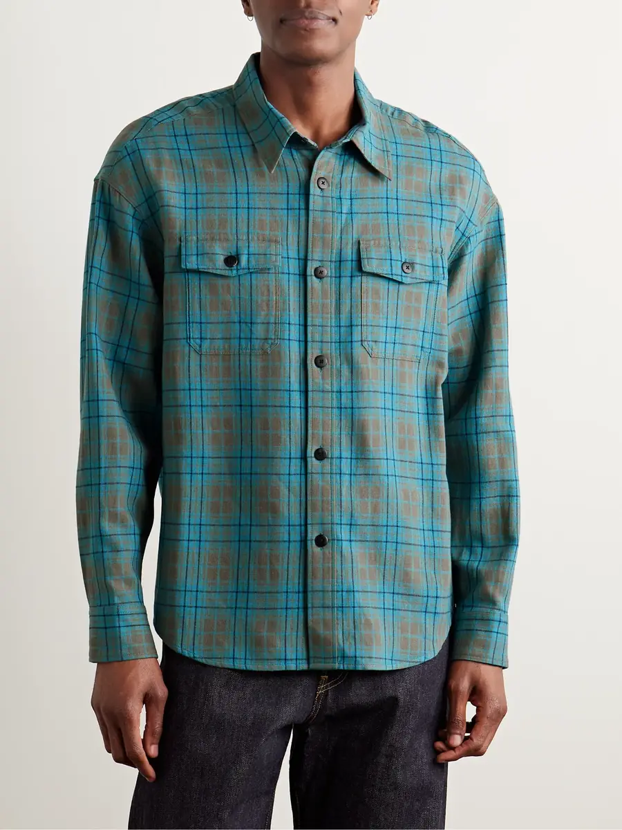 Visvim Checked Wool and Linen-Blend Shirt - Men | Thumbnail 6 Visvim Checked Wool and Linen-Blend Shirt - Men | Thumbnail 6