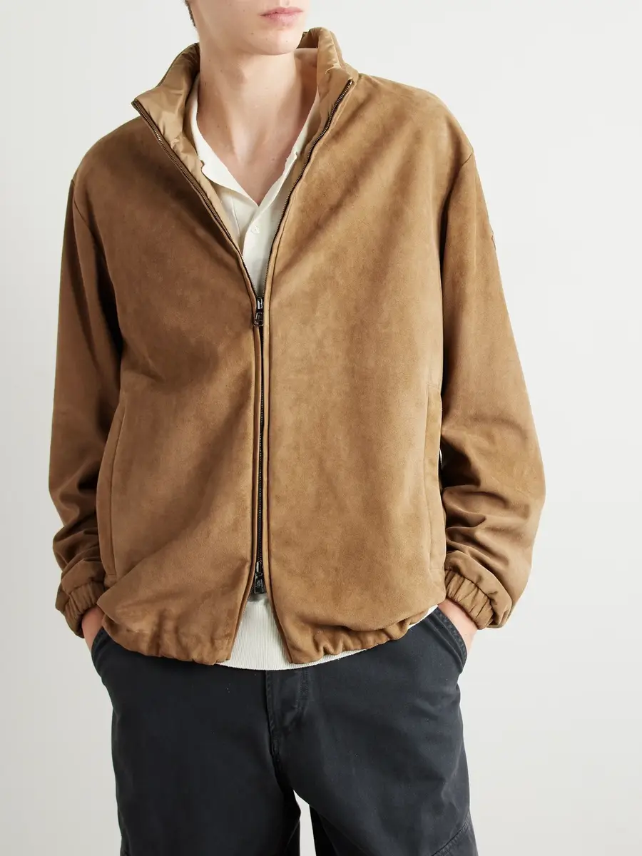 Moncler Turbat Logo-Appliquéd Reversible Suede and AirSoft Shell Jacket - Men | Thumbnail 3 Moncler Turbat Logo-Appliquéd Reversible Suede and AirSoft Shell Jacket - Men | Thumbnail 3