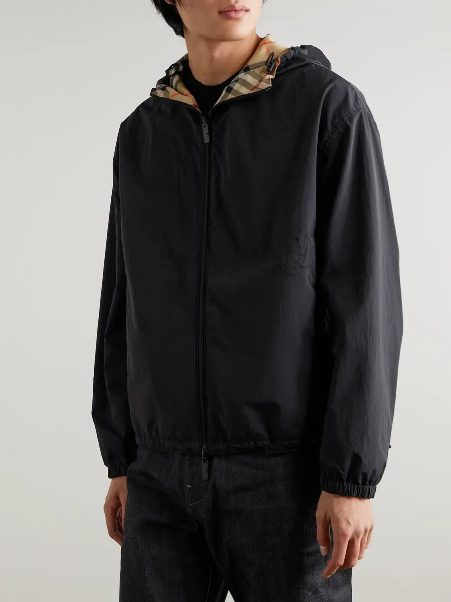 Burberry Reversible Checked Twill and Shell Hooded Jacket - Men | Thumbnail 3 Burberry Reversible Checked Twill and Shell Hooded Jacket - Men | Thumbnail 3