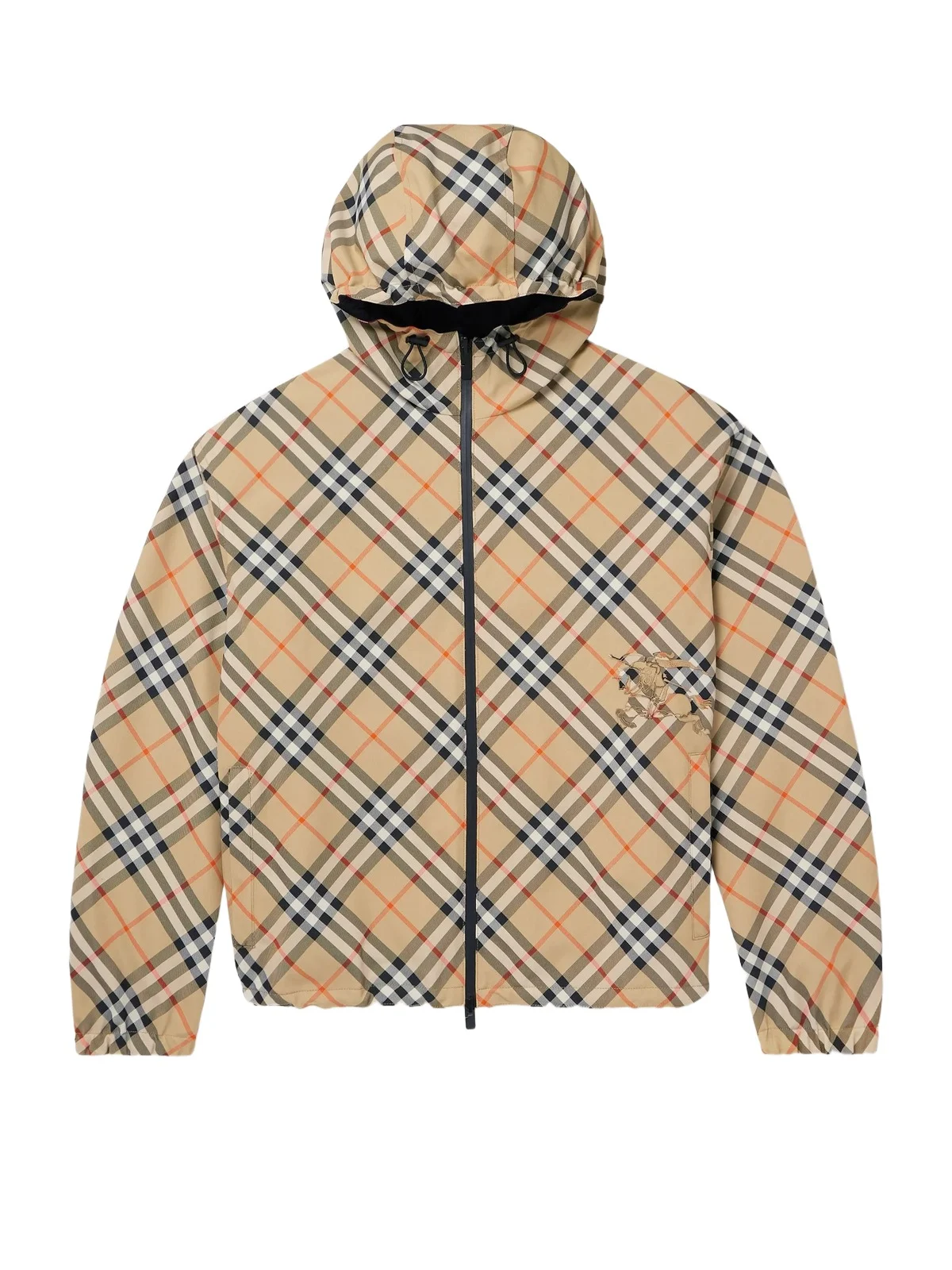 Reversible Checked Twill and Shell Hooded Jacket - Men Reversible Checked Twill and Shell Hooded Jacket - Men