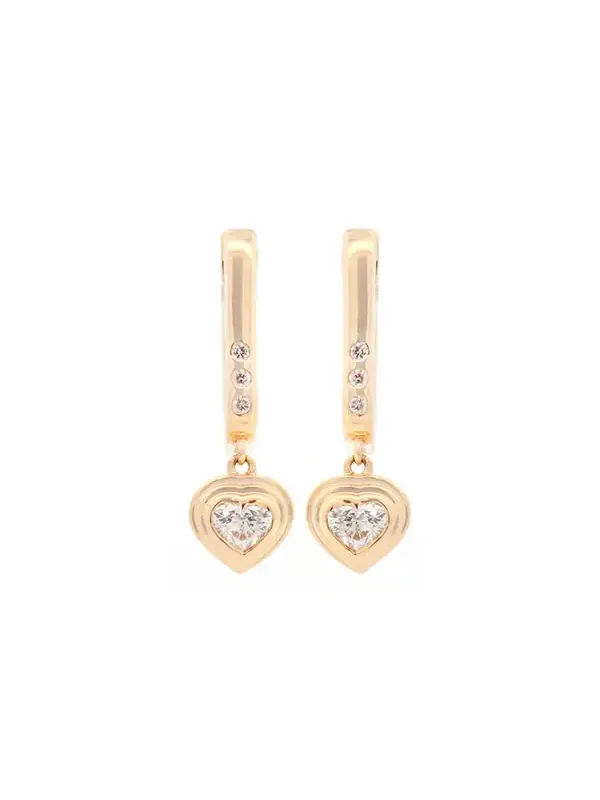 0.51ct Diamond 14K Gold Heart Dangle Earrings 0.51ct Diamond 14K Gold Heart Dangle Earrings