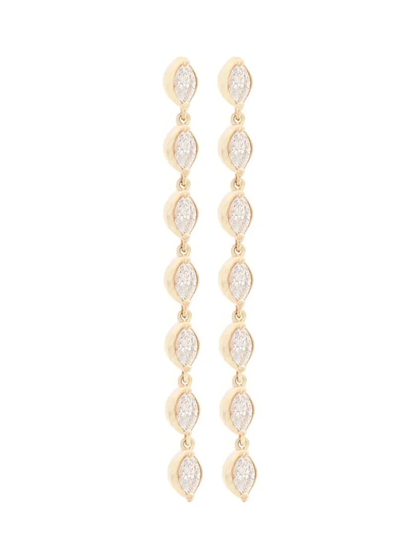 1.01ct Diamond 14K Gold Dangle Drop Earrings