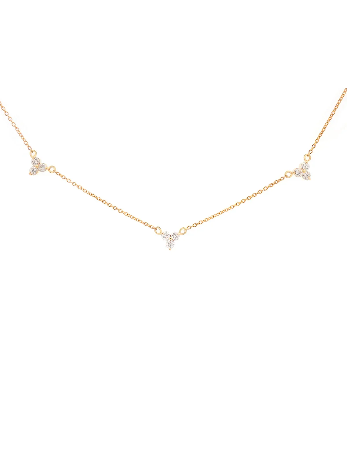 1.13ct Diamond 14K Gold Stationed Necklace
