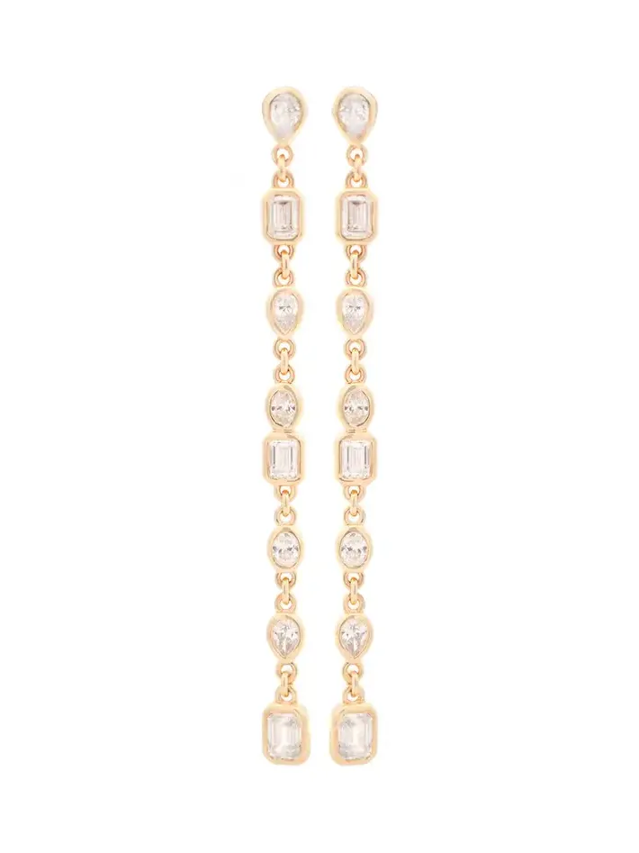 1.76ct Diamond 14K Gold Multi Shaped Drop Earrings 1.76ct Diamond 14K Gold Multi Shaped Drop Earrings