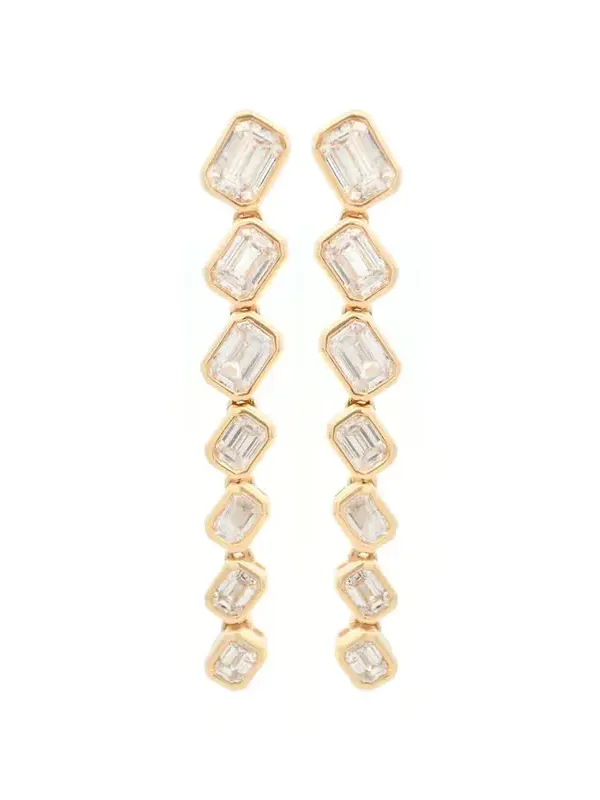 2.31ct Diamond 14K Gold Bezel Dangle Drop Earrings 2.31ct Diamond 14K Gold Bezel Dangle Drop Earrings