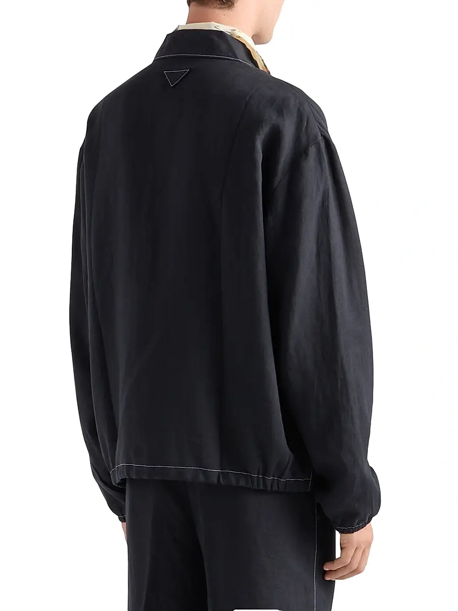 Prada Men's Cotton Blouson Jacket - Black | Thumbnail 3 Prada Men's Cotton Blouson Jacket - Black | Thumbnail 3