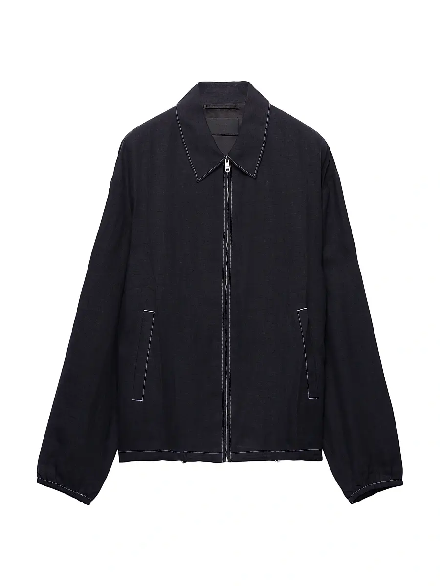 Prada Men's Cotton Blouson Jacket - Black | Image 1 Prada Men's Cotton Blouson Jacket - Black | Image 1