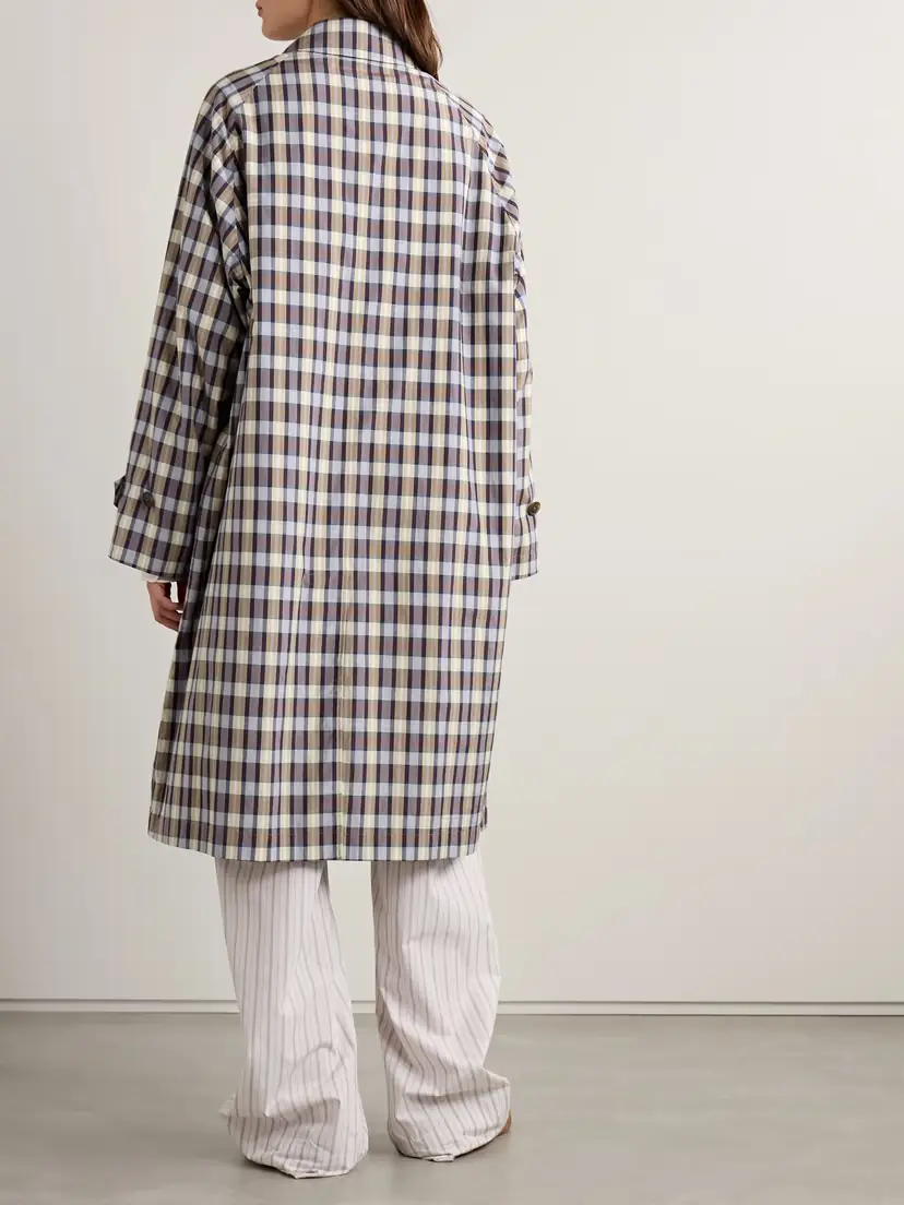 The Row Tavishina Checked Silk And Cotton-blend Poplin Coat | Thumbnail 4 The Row Tavishina Checked Silk And Cotton-blend Poplin Coat | Thumbnail 4