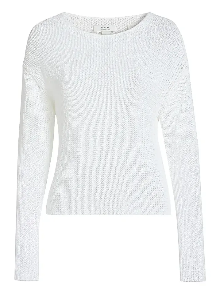 Vince Women's Coated Stretch-Cotton Knit Sweater